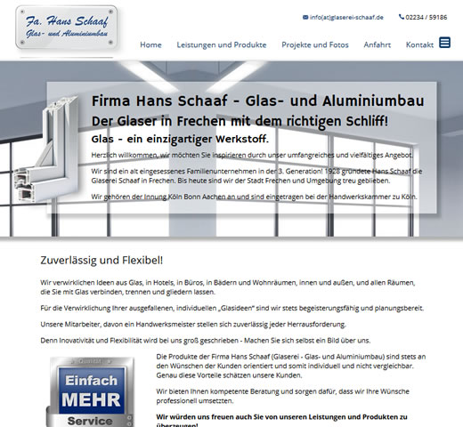 Firma Hans Schaaf - Glas- und Aluminiumbau